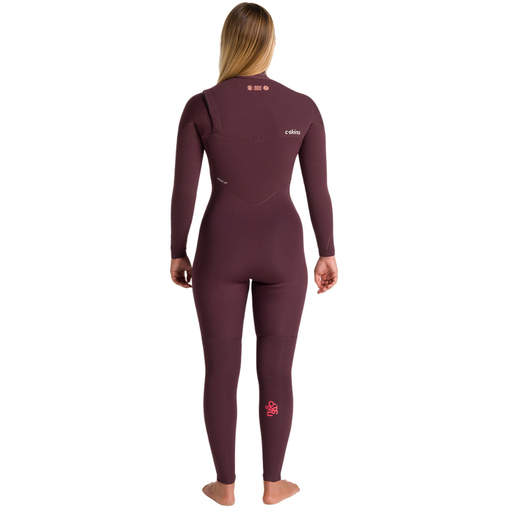 2026 C-Skins Womens NuWave ReWired 4/3mm Chest Zip Wetsuit C-NRW43WCZ - Rust / Rust X